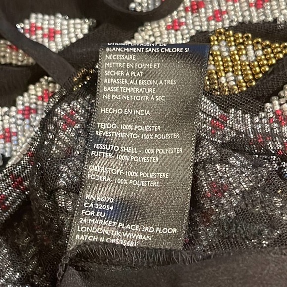 ECOTE boho Bralette top beaded back & neck tie fully lined size SMALL - Picture 9 of 15